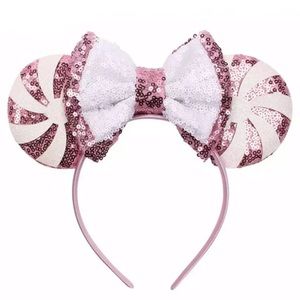 Minnie Mouse Candy Swirl Sequin Headband with Bow